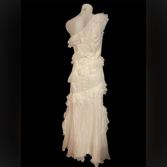 AMUR Harlow Silk One-Shoulder Gown in Ivory NWOT - Picture 4 of 8